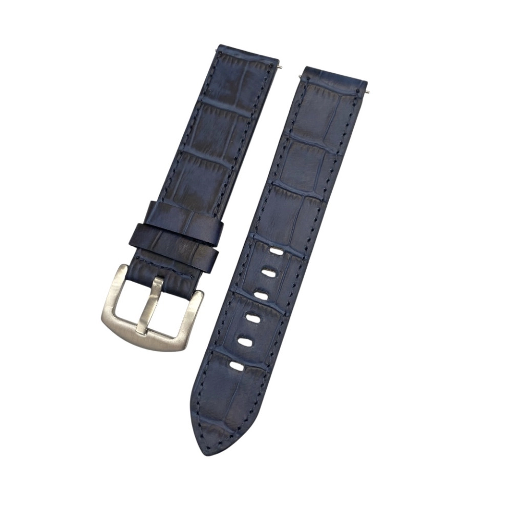 20 mm Spor W Kroko Lacivert Deri Saat Kordonu